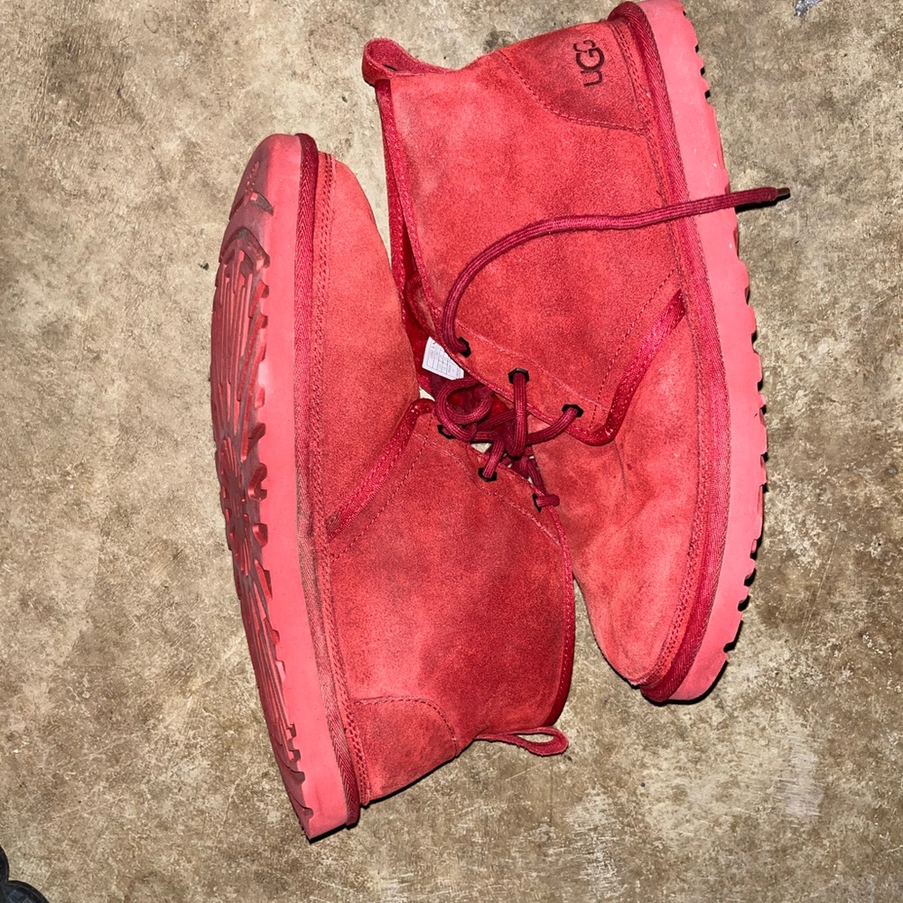 UGG Vibrant Red Suede Ankle Boots